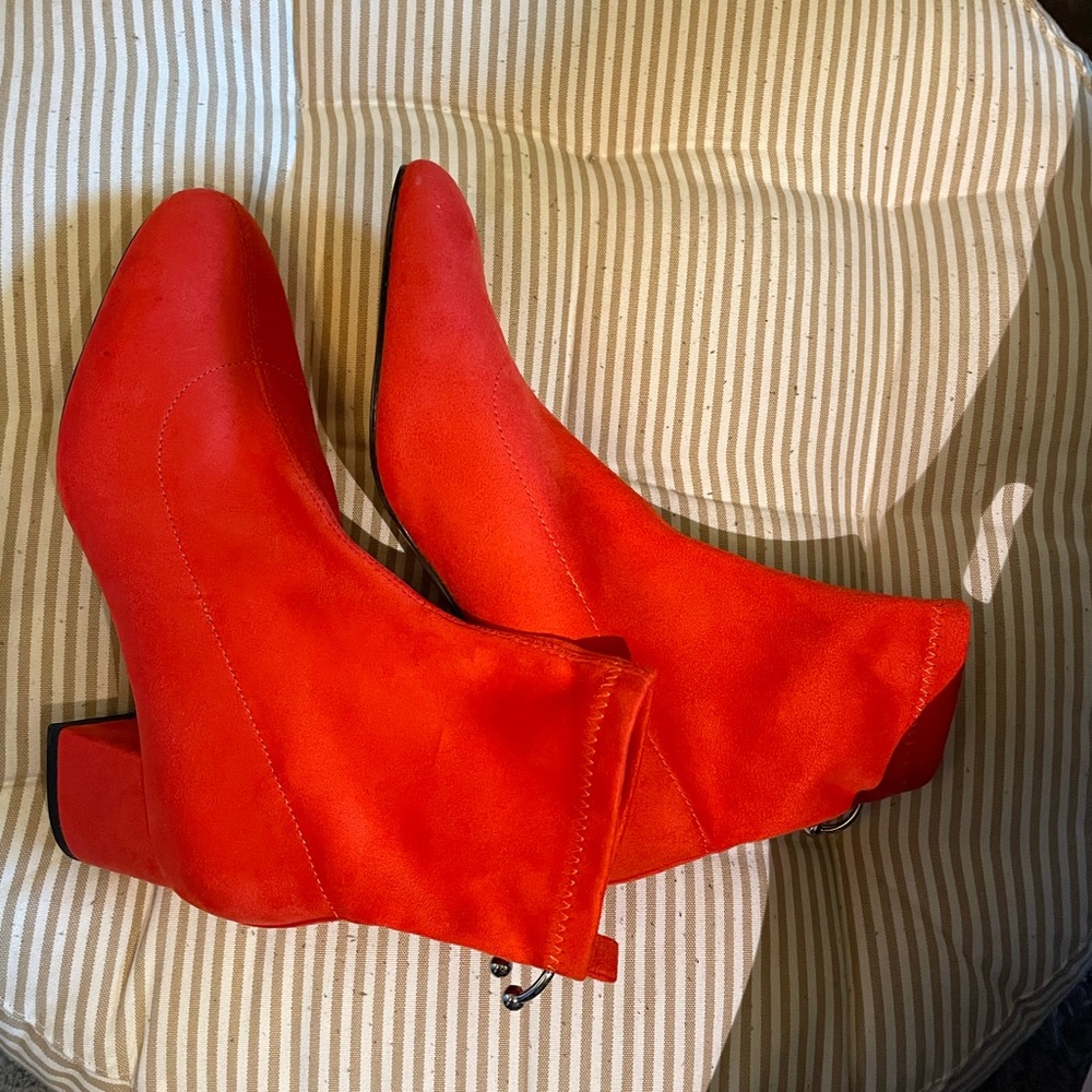 Topshop blossom boots orange red 38 size 7